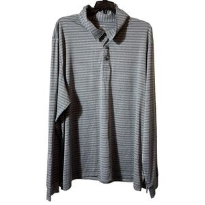 Z by Zella gray striped polo shirt